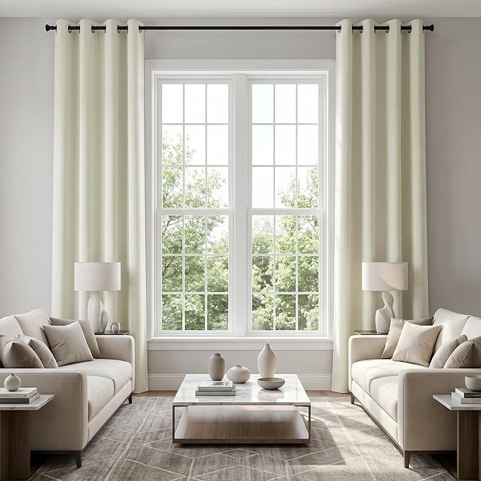 102 Inch Extra Long Curtains for Bedroom Living Room, Set 2 Two Panels by KOUFALL
