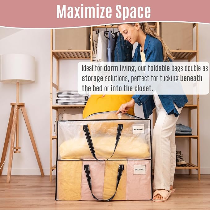 VENO Heavy Duty Moving Bags, Storage Bags, Easy Visibility, 6 Pack | Packing - Image 5