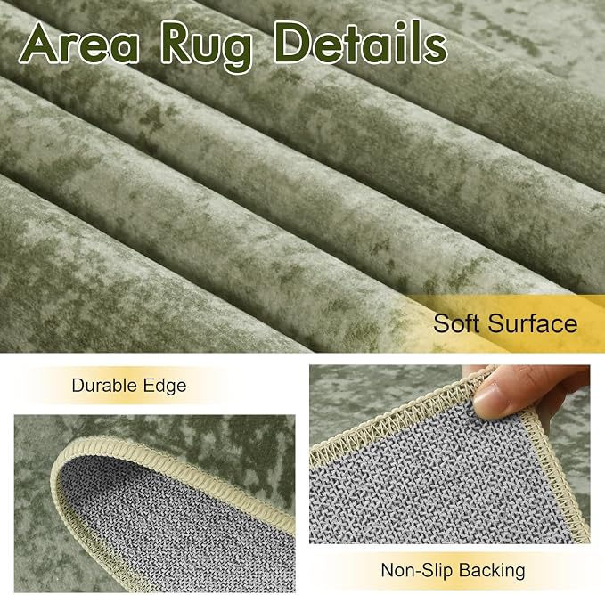 4Ft Round Area Rugs for Living Room, Soft Non-Slip Washable Rugs Modern - Image 6