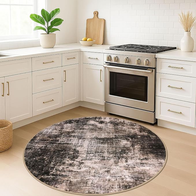 Round Area Rug 5 Ft Circle Entryway Rugs Round Washable Door Mat Indoor Entrance - Image 2