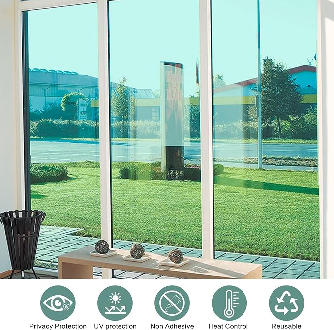One Way Privacy Window Film Heat Control Mirror Tint 17.5inx15.7ft | Daytime - Image 5
