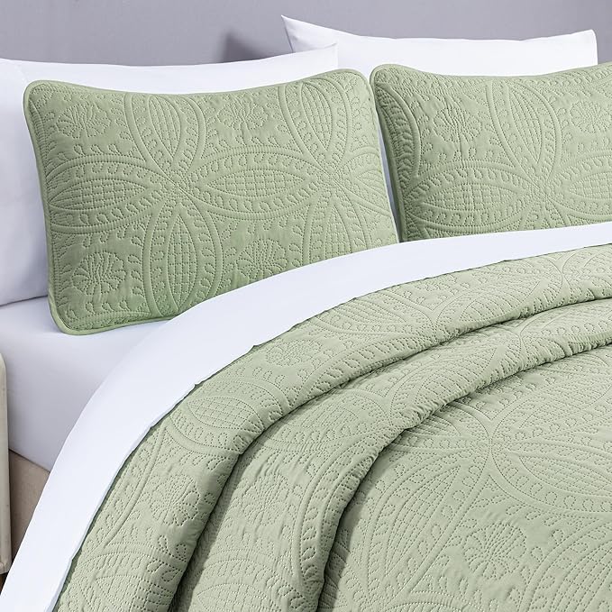 Chezmoi Collection Austin 3-piece Oversized Bedspread Coverlet Set - Image 4