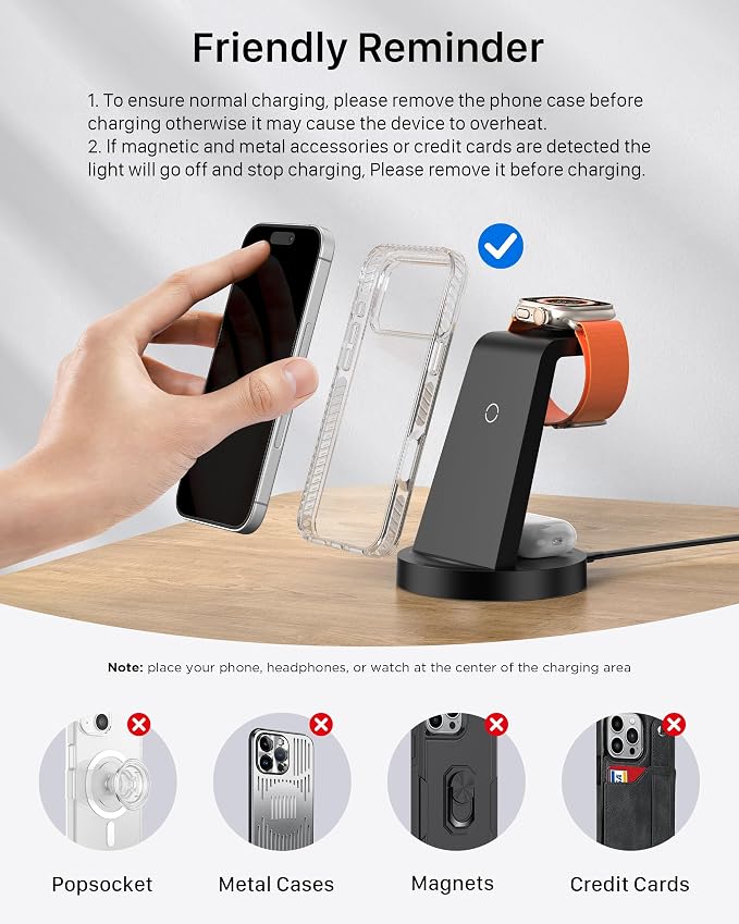 Anlmz 3 in 1 Charging Station for iPhone, Wireless Charger for iPhone 17 16e 16 - Image 6