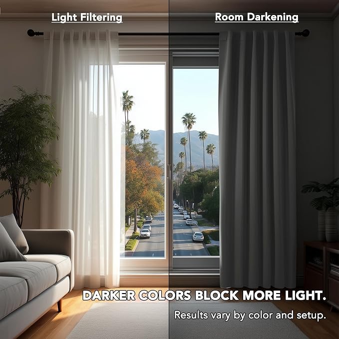 Deconovo Blackout Curtains for Bedroom 108 Inches Long | Back Tab and Rod - Image 7