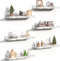 upsimples Floating Shelves for Wall Decor Storage Rustic White, Laundry Room by upsimples