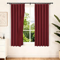 Etherealveil Wine Red Pinch Pleated Blackout Curtains 2 Panels 40"x72" | Back by Etherealveil
