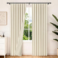 Etherealveil Beige Pinch Pleated Blackout Curtains 2 Panels 60"x90" | Back Tabs by Etherealveil