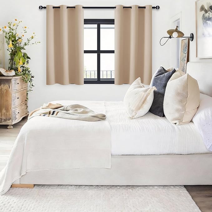 Short Blackout Curtains for Bedroom, 38 x 45 Inch, 2 Panels | Thermal Insulated - Image 6