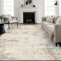6x9 Area Rug Living Room: Modern Washable Soft Carpet Beige Brown | by FXRHLP
