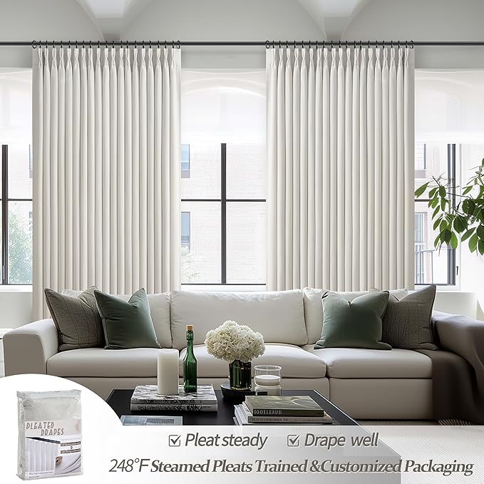 70 Inch Extra Wide Blackout Curtains & Drapes 108 Inches Long 2 Panels Set - Image 7