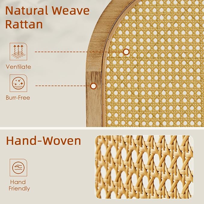 6 Panel Room Dividers and Folding Privacy Screens, Hand-Made Rattan Room Divider - Image 4