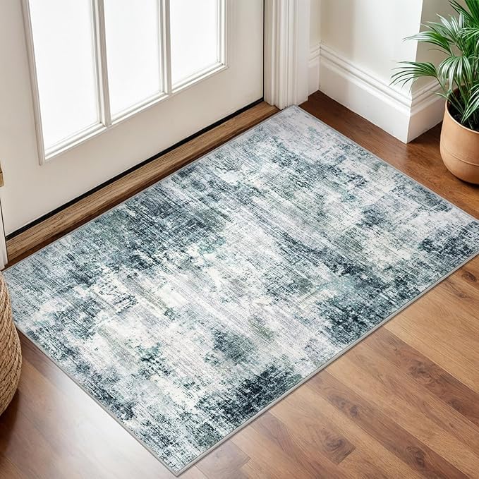Small Abstract Area Rug 2x3 Ft Entryway Rugs Washable Door Mat Indoor Entrance by iOhouze