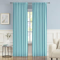 Aqua Color Kids Curtains for Bedroom Rod Pocket Back Tab Window Treatment by DUALIFE