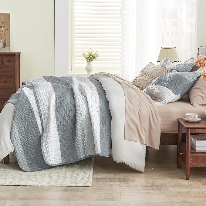 King Size Quilt Set Grey - Image 3