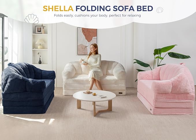 MAXYOYO Folding Sofa Bed, 2 in 1 Convertible Sofa to Lounger | Comfy Loveseat - Image 9