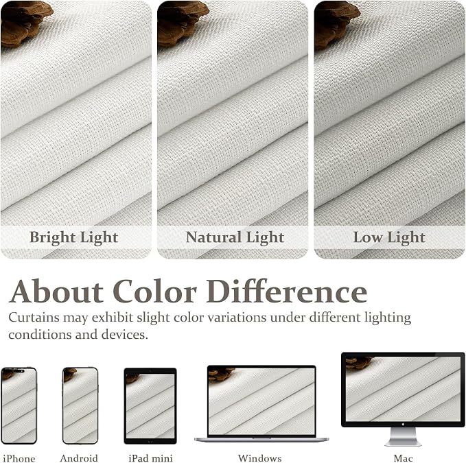 PleatedDrapes Short Blackout Thick Linen Curtains 54 Inch Long 2 Panels Set - Image 10