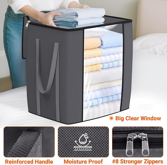 TasticTotes 120L Extra Large Blanket Clothes Storage Bags, 4 Pack | Foldable - Image 4