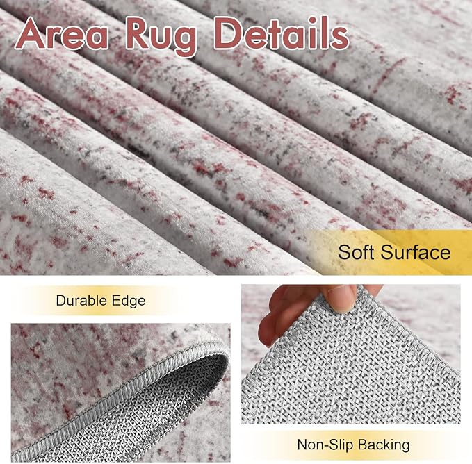 4x6 Ft Area Rugs for Living Room, Soft Non-Slip Washable Rugs Modern Abstract - Image 6