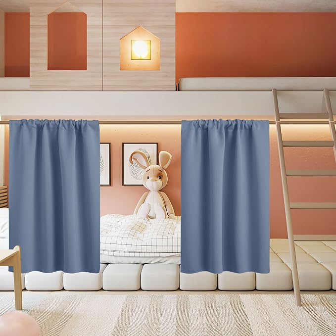 RYB HOME Half Curtain Tiers 36 inch Length, Rod Pocket | Short Blackout Curtains by RYBHOME