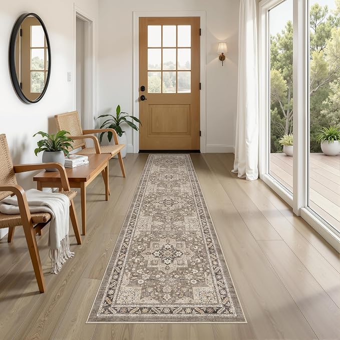 cotiled 2x8 Hallway Runner Rug for Entryway, Non-Slip Vintage, and Laundry Room by COTILED