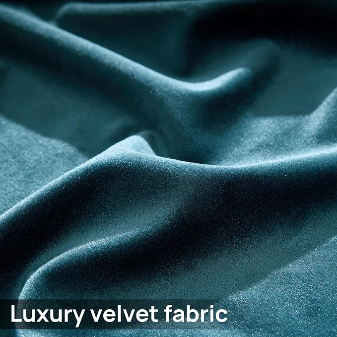 Luxury Peacock Blue Velvet Curtains 108 inches - Image 5