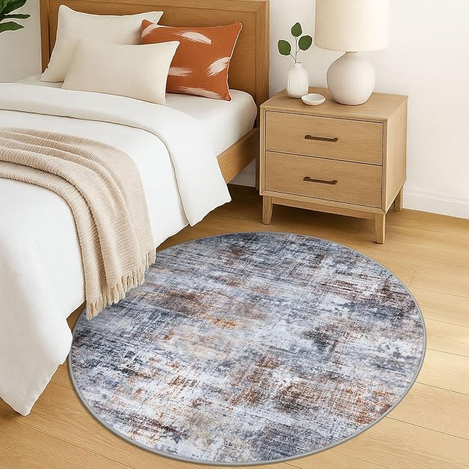 Round Area Rug 5 Ft Circle Entryway Rugs Round Washable Door Mat Indoor Entrance - Image 8