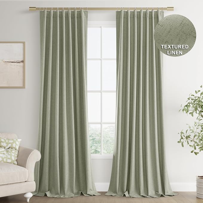 Joywell 100% Blackout Linen Curtains 108 Inch Long - Image 9