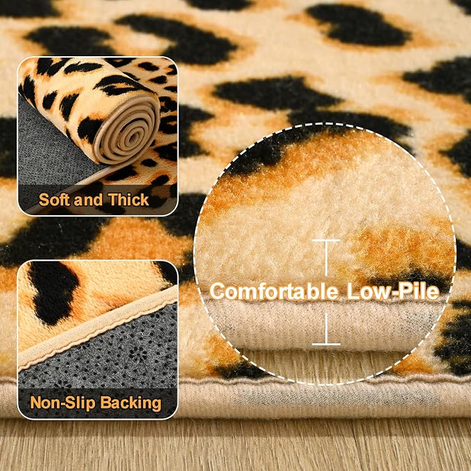 Soft Leopard Rugs for Bedroom Living Room, 6x9 Cheetah Print Rug | Fluffy - Image 3