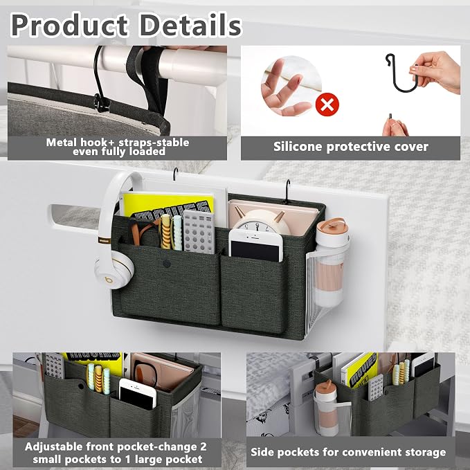 Bedside Caddy Bedside Storage Hanging Organizer - Image 4
