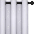 Deconovo Blackout Curtains, Decorative Silver Foil Print Room Darkening Curtain by Unknown
