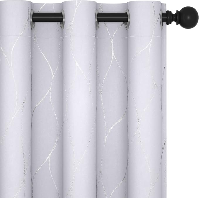 Deconovo Curtains for Living Room, Pattern Blackout Curtains 96 Inches Long | by Unknown