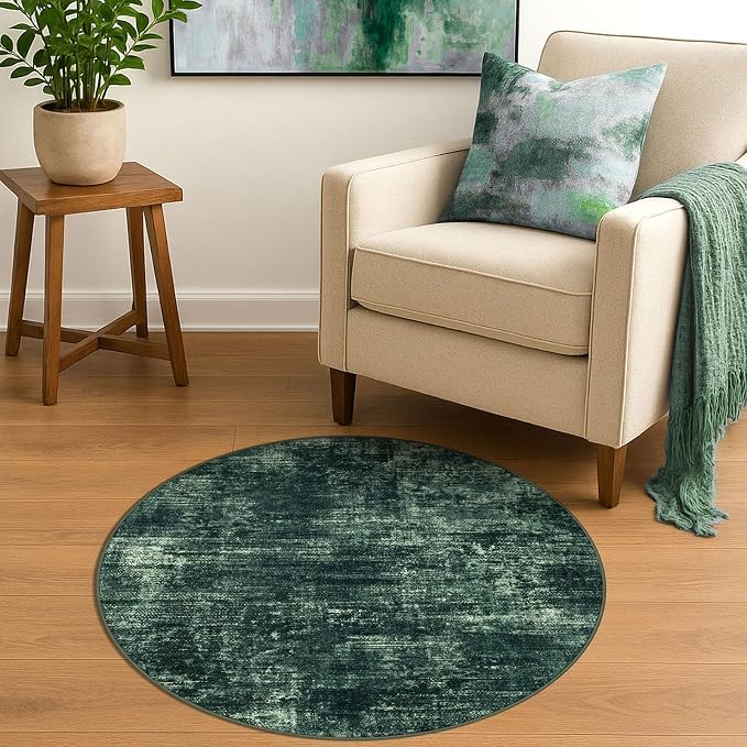 Round Area Rug 3 Ft Circle Entryway Rugs Round Washable Door Mat Indoor Entrance - Image 2