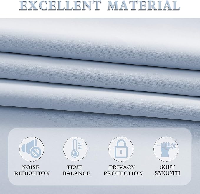 Dream Blue Living Room Curtain Panels, Energy Saving Thermal Insulated Room - Image 4