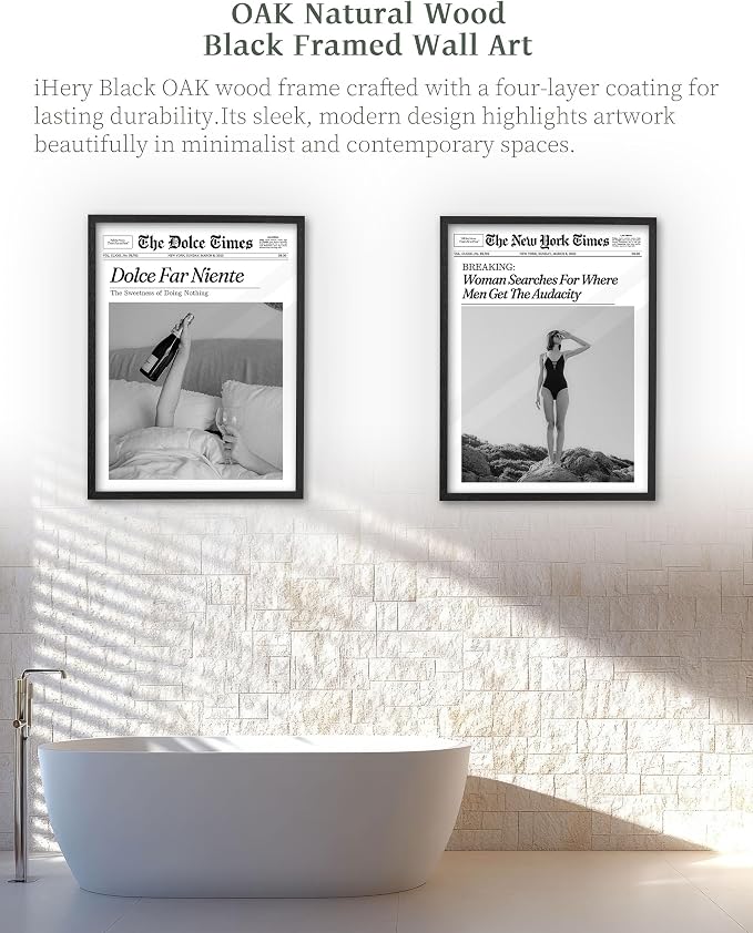 iHery 16x20in Where Men Get the Audacity Framed Newspaper Wall Art | Black - Image 5