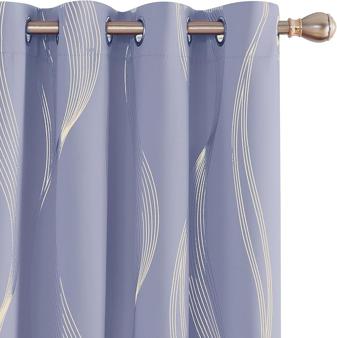 Deconovo Curtains for Living Room, Pattern Blackout Curtains 63 Inches Long | by Unknown