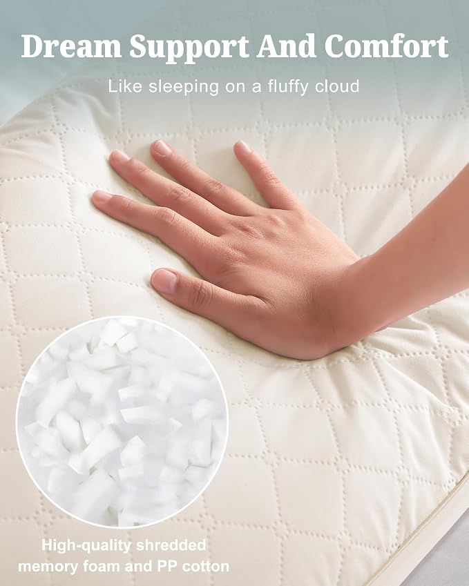 YZ HOME Long Body Pillow for Adults, Firm Body Pillow Shredded Memory Foam | - Image 4