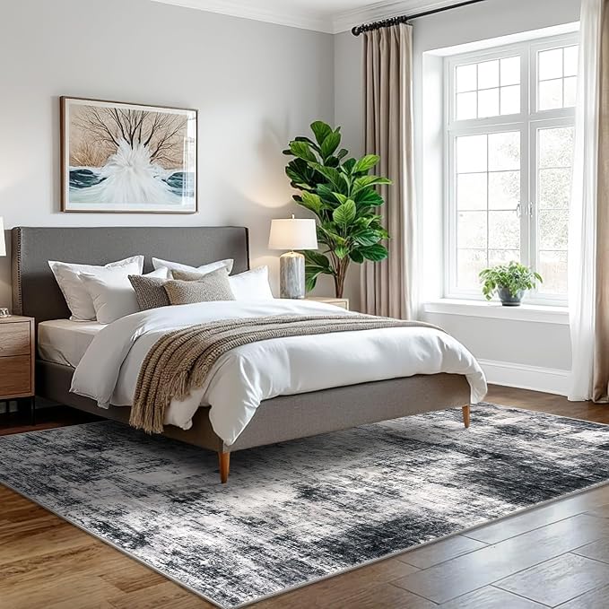 Modern Abstract Area Rugs 5x7 Ft Washable Rugs - Image 9