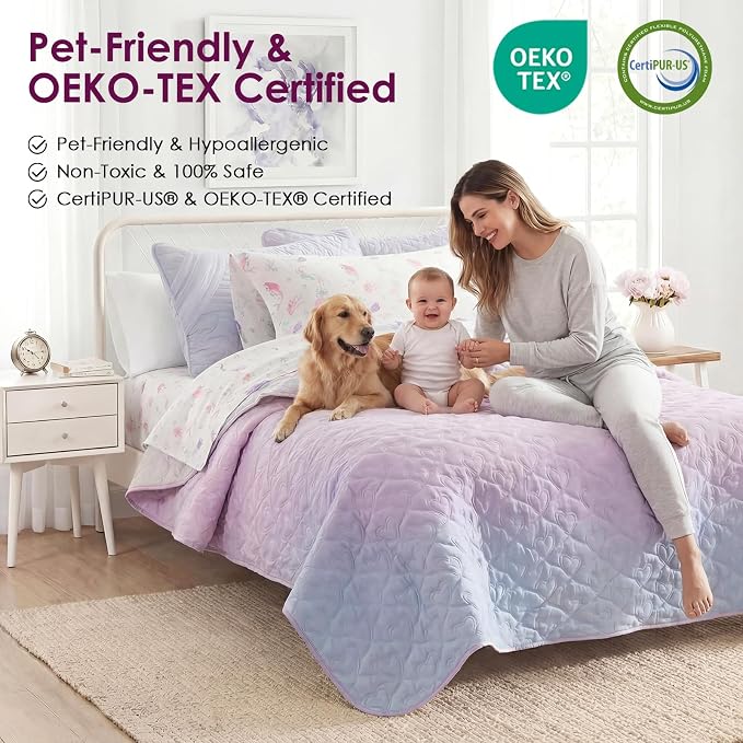 Quilt Set King Size 3 Piece, Bailey Pattern Printed Bedding Coverlet Set - Image 4