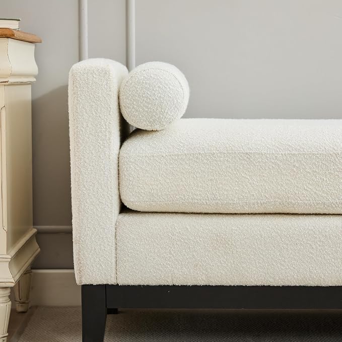 RuiSiSi Elegant Upholstered End of Bed Bench, Daybed Ottoman - Image 6