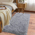 Soft Runner Rugs for Bedroom Hallways, 2x4 Grey Fluffy Shag Throw Area Rug Non by Ailyei