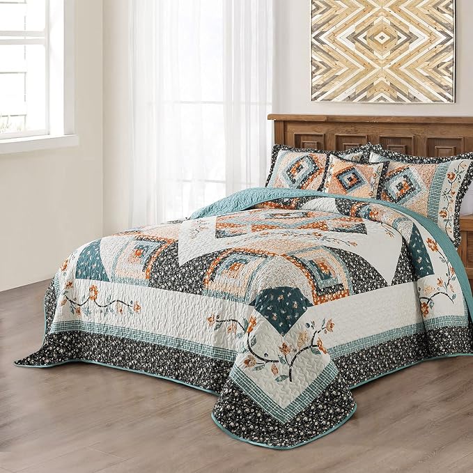 BEDIFANY Cotton California King Size Quilt Sets, Farmhouse King Bedspread | - Image 2