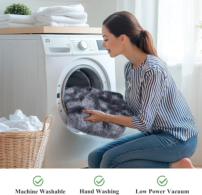4x6 Dark Grey Fluffy Shag Rug for Bedroom, Plush Washable Carpet | Area Rug for - Image 5