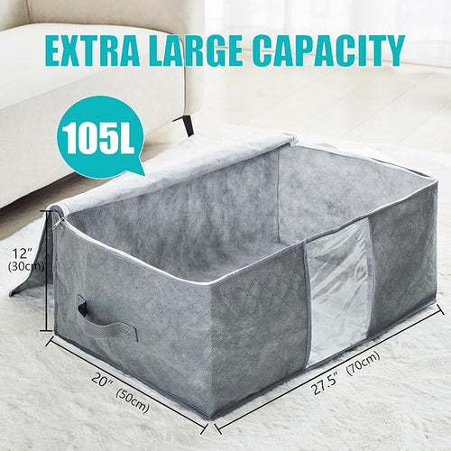 105L Extra Large Storage Bag for Blankets Comforters Bedding Clothes Pillow | - Image 2