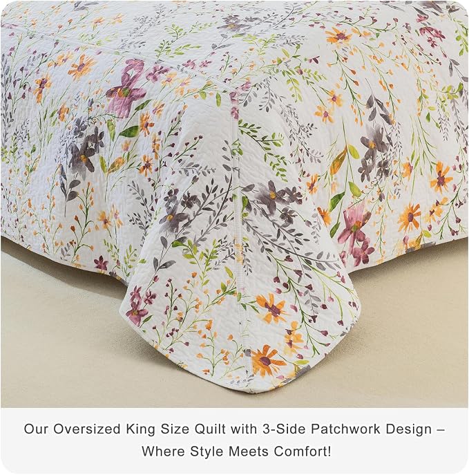 Lady Ann 100% Cotton Quilt Sets Queen, Vintage Coverlet Ultra Soft Bedspread Set - Image 4