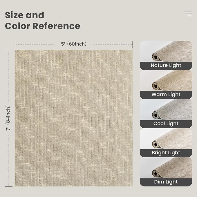 Washable Rugs 5x7, High-Low Pile Area Rugs - Image 2