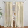RYB Home Light Beige Velvet Curtains 96 inches Long by RYBHOME