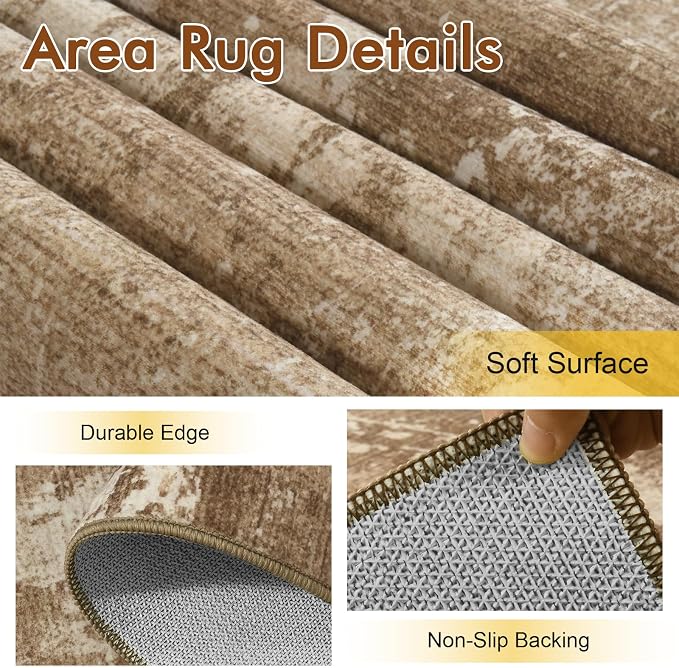 2x6 Ft Washable Runner Rug, Non-Slip Low Pile Hallway Kitchen Area Rug - Image 6