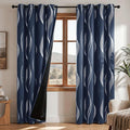 Deconovo Silver Foil Wave Pattern Total Blackout Curtain Panels, Living Room by Deconovo