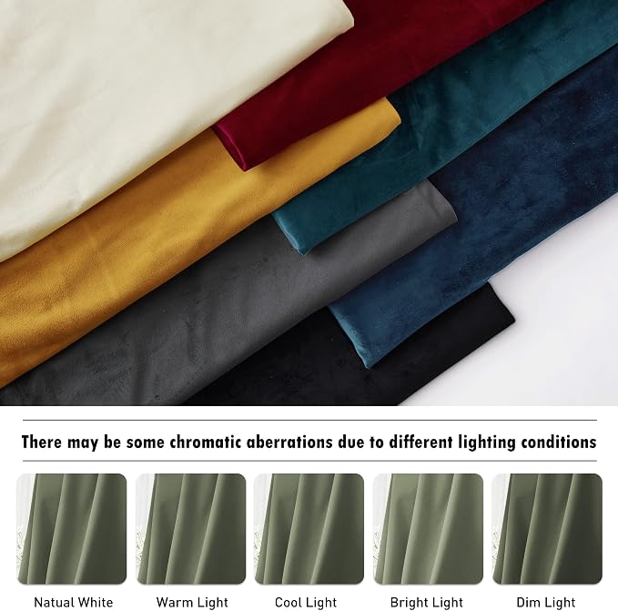 RYB HOME Sage Green Velvet Curtains - Image 7