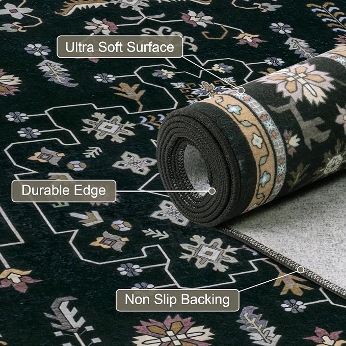 6x9 Area Rugs Living Room: Washable Vintage Rug - Image 7